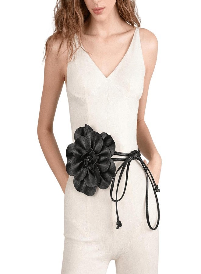 CaySep Women Boho Dress Belts Flower Waist Belt PU Leather Rope Floral Waist Band Skinny Belt for Dress Shirts - Image 3